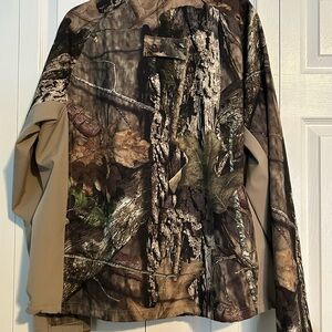 Mossy Oak Brown and Black Fleece-Lined Jacket - XL